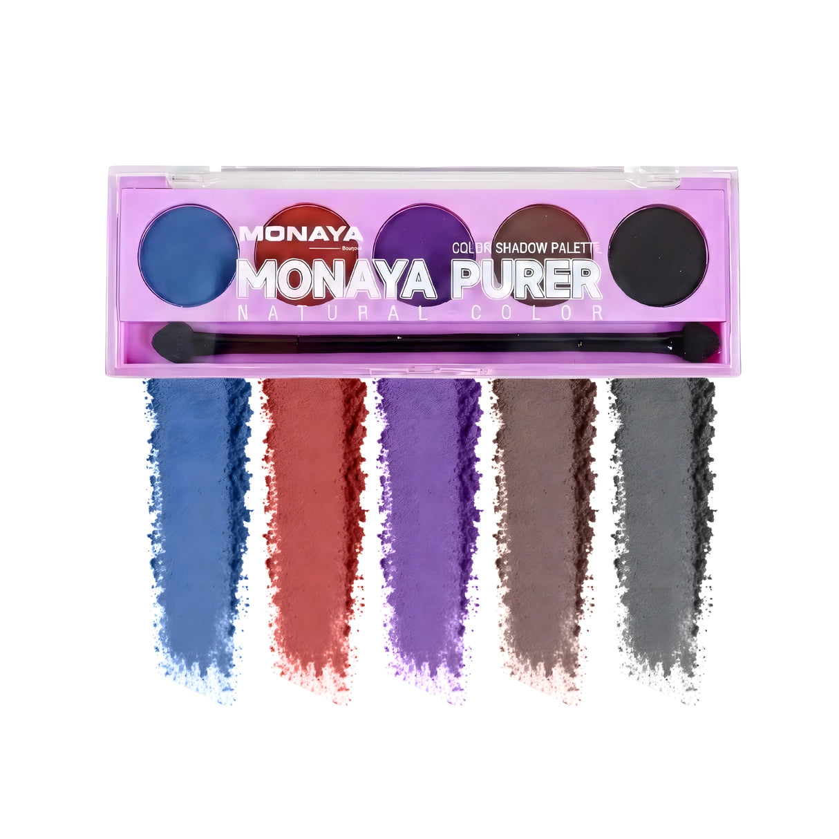 Monaya Y018 Purer Palette Shadow, Long-Lasting Blendable Natural Colors Make Up, Eye Shadows Cosmetics Gift Kit - 5 color