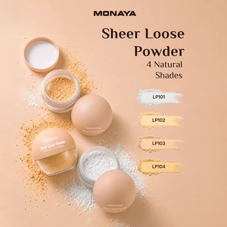 Sheer Loose Powder – Ultra-Fine Lightweight Setting Powder, Natural Soft-Matte Finish, Oil Control, Vegan & Cruelty-Free - LP003