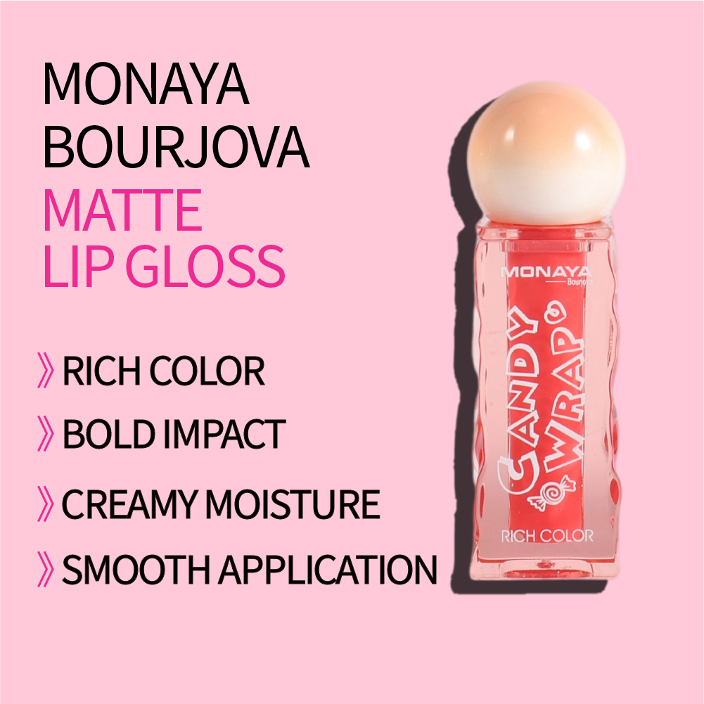 Monaya Candy Wrap Lip Gloss, 12 Shades, High Shine, 4.5ml, OSL-G013