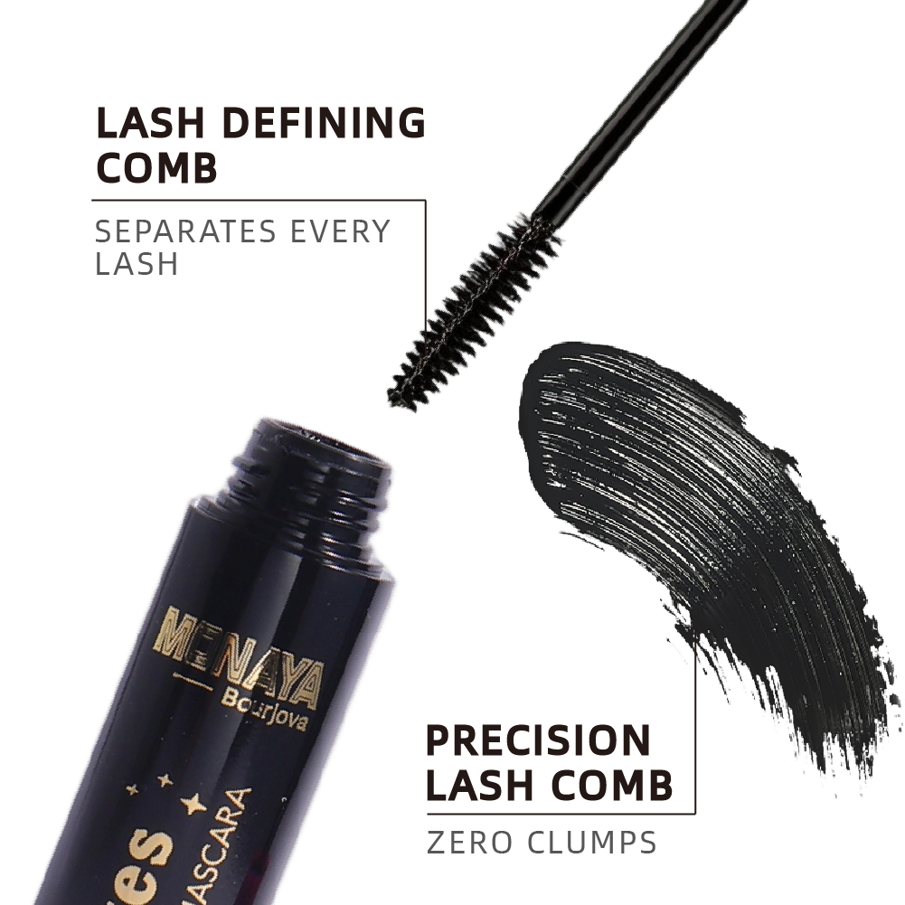 Monaya Big Eyes Lengthening Mascara, Zero-Smudge Long Wear, Black, OSL-M006