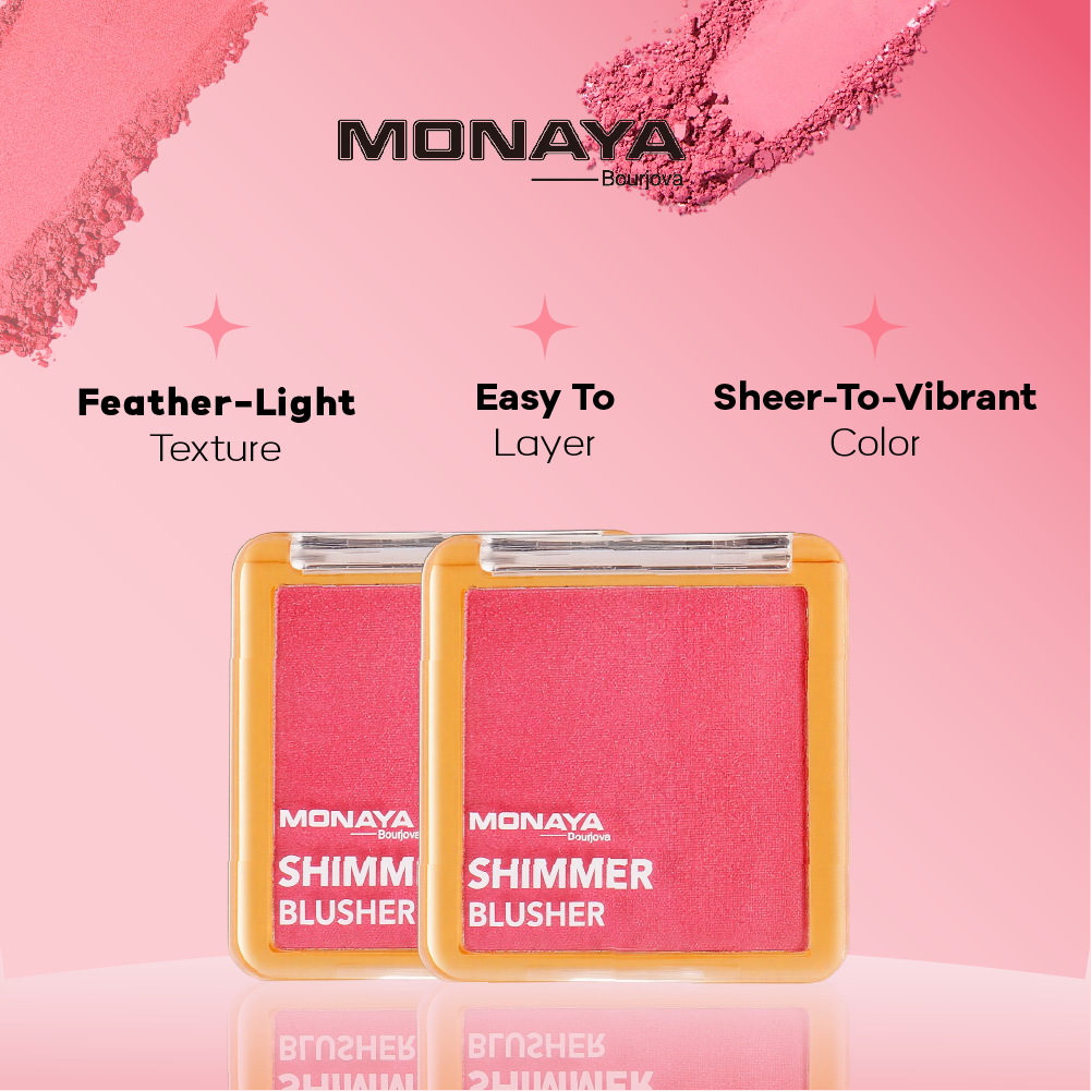 Monaya Radiant Glow Shimmer Blush,6 Radiant Shades,OSL-B002