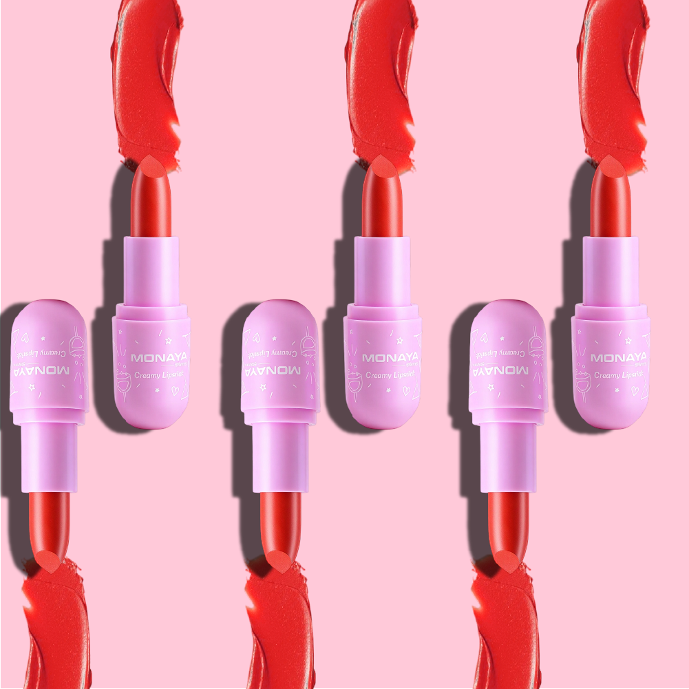 Monaya Bourjova Creamy Lipstick, Mega Last High-Shine, 12 Shades, OSL-L009