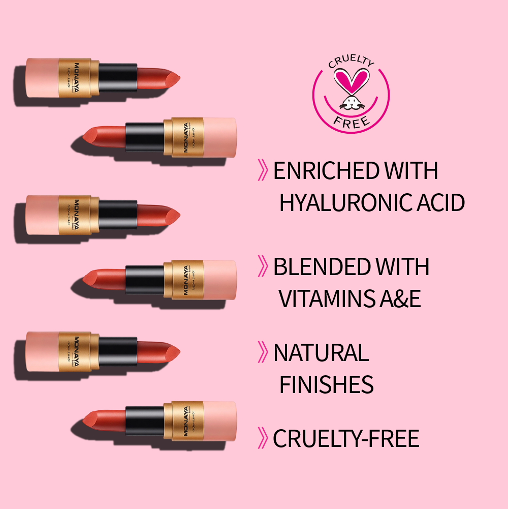 Monaya Soft Touch Lipstick, Creamy Formula, 6 Shades, OSL-L008