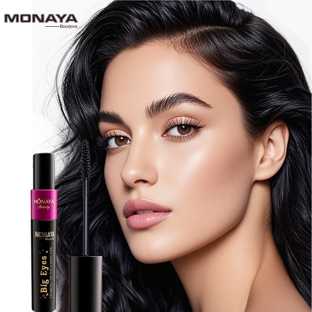 Monaya Big Eyes Lengthening Mascara, Zero-Smudge Long Wear, Black, OSL-M006
