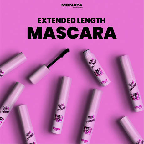Monaya M015 Velvet Volume Length Mascara – Waterproof, Long-Lasting, Smudge-Proof, Lightweight & Defining Formula for Natural Lash Lift