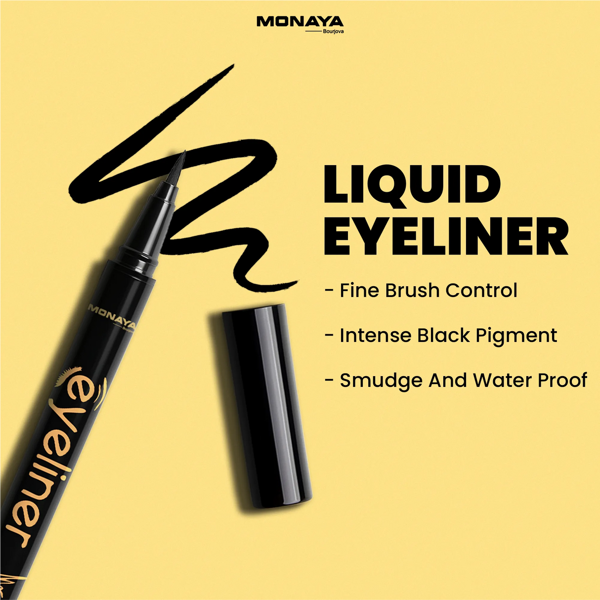 Liquid Eyeliner – Waterproof, Smudge-Proof, Long-Lasting Eyeliner - N010