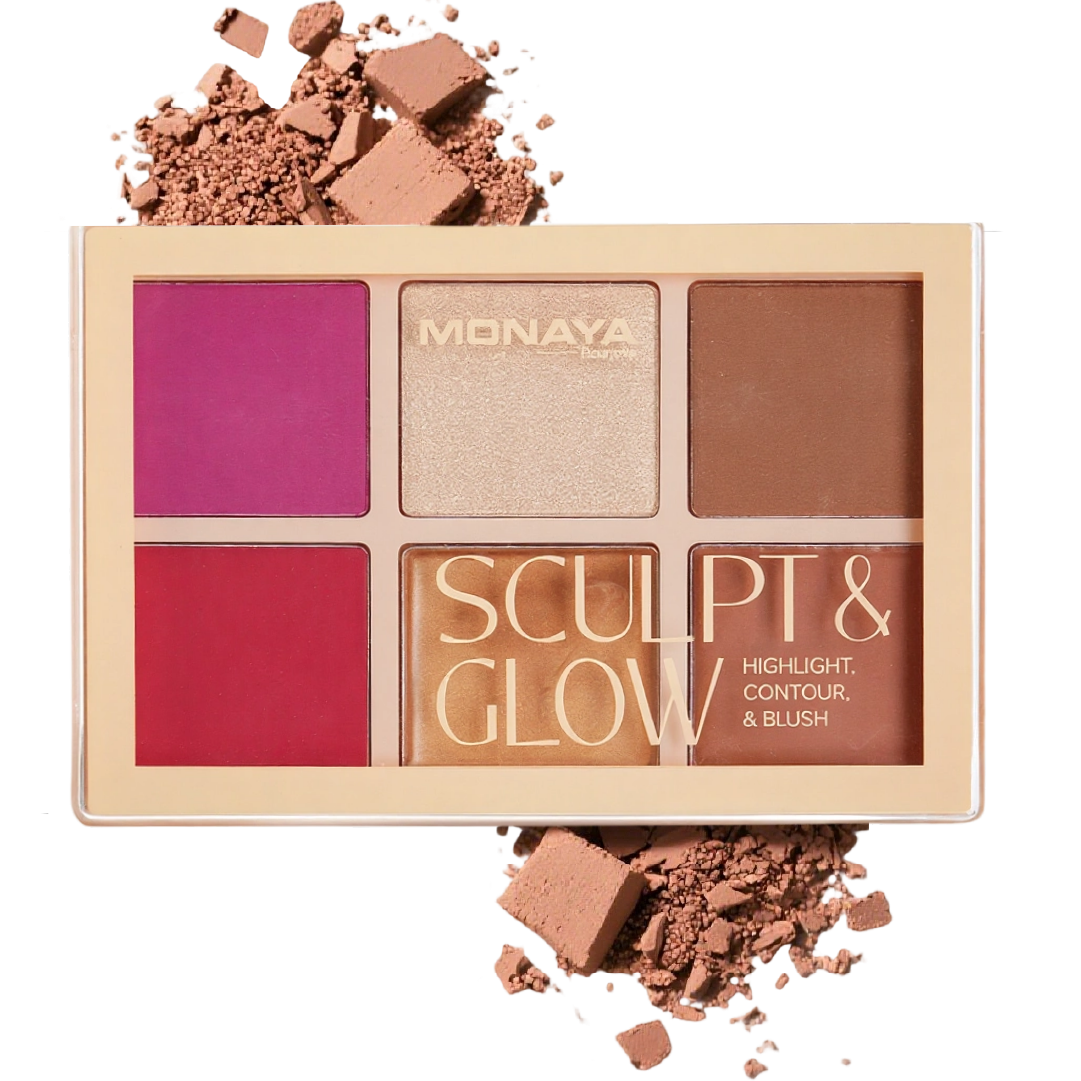 Monaya Sculpt & Glow Contour Palette, 6 Shades, OSL-BHC001