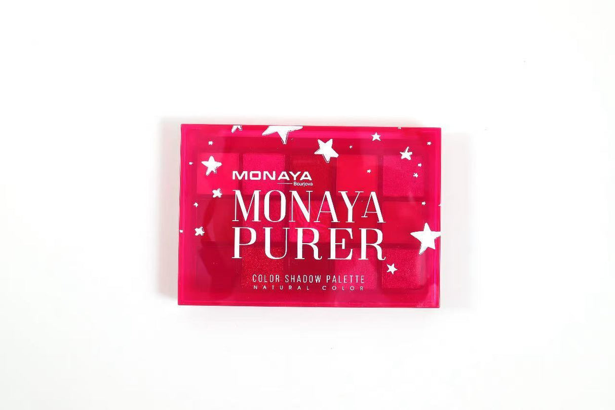 Monaya Y004 Purer Palette Shadow, Pallet Long-Lasting Blendable Natural Colors Make Up, Eye Shadows Cosmetics Gift Kit - 15 color