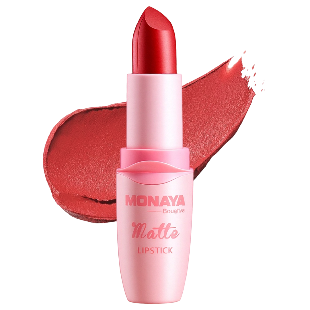 Monaya Bourjova Matte Lipstick, Velvet Finish, 6 Shades, OSL-L006