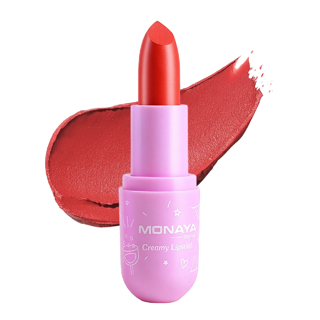 Monaya Bourjova Creamy Lipstick, Mega Last High-Shine, 12 Shades, OSL-L009