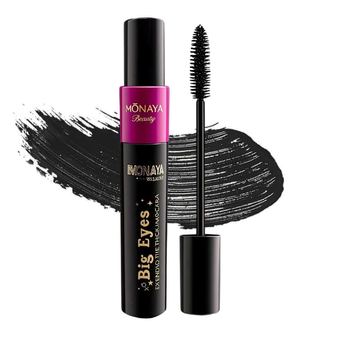Monaya Big Eyes Lengthening Mascara, Zero-Smudge Long Wear, Black, OSL-M006
