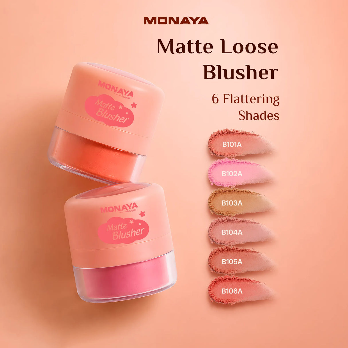 Matte Loose Blusher – Finely Milled Powder Blush, Buildable Natural Color, Lightweight Long-Lasting Finish, Vegan & Cruelty-Free - B006