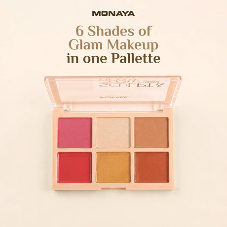 Sculpt & Glow Contour Palette, Blush Highlighters Bronzer Powder All in one Makeup - 6 Shades - BHC001