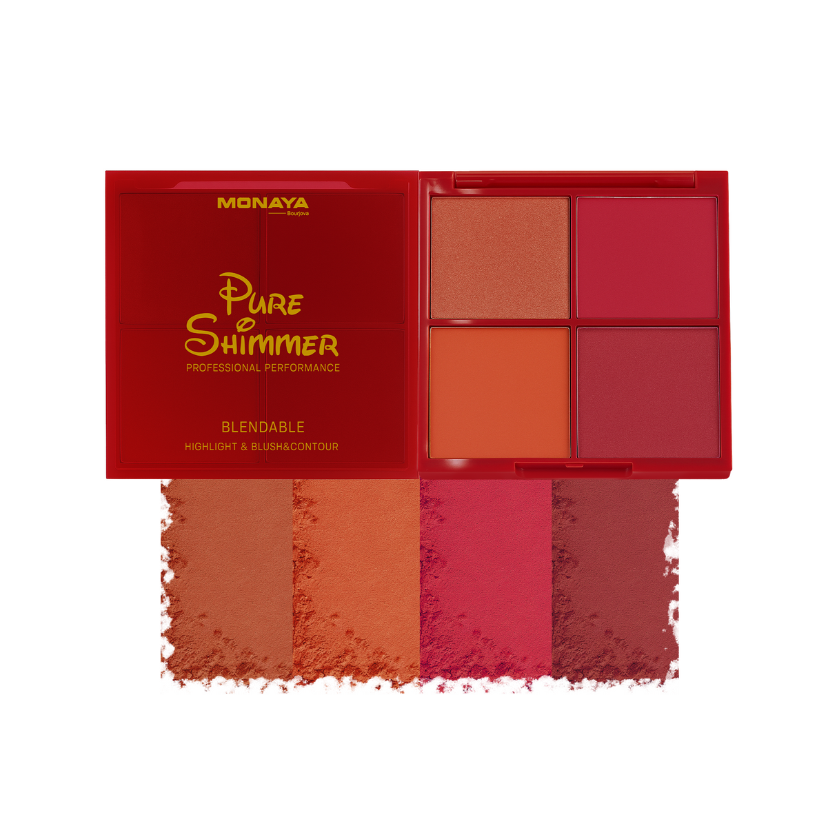 Monaya BHC002 Pure Shimmer Blendable Highlight & Blush&Contour - 4 color