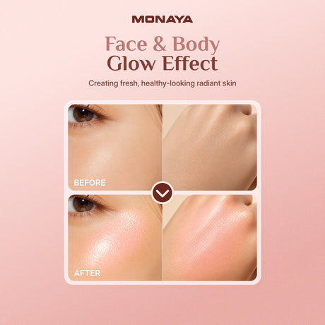 3-in-1 Glow, Blush & Highlight Drops for Face and Body – Illuminating Liquid Highlighter & Radiant Liquid Blush – Lightweight, Blendable Formula – Vegan & Cruelty-Free - BHC004-H01