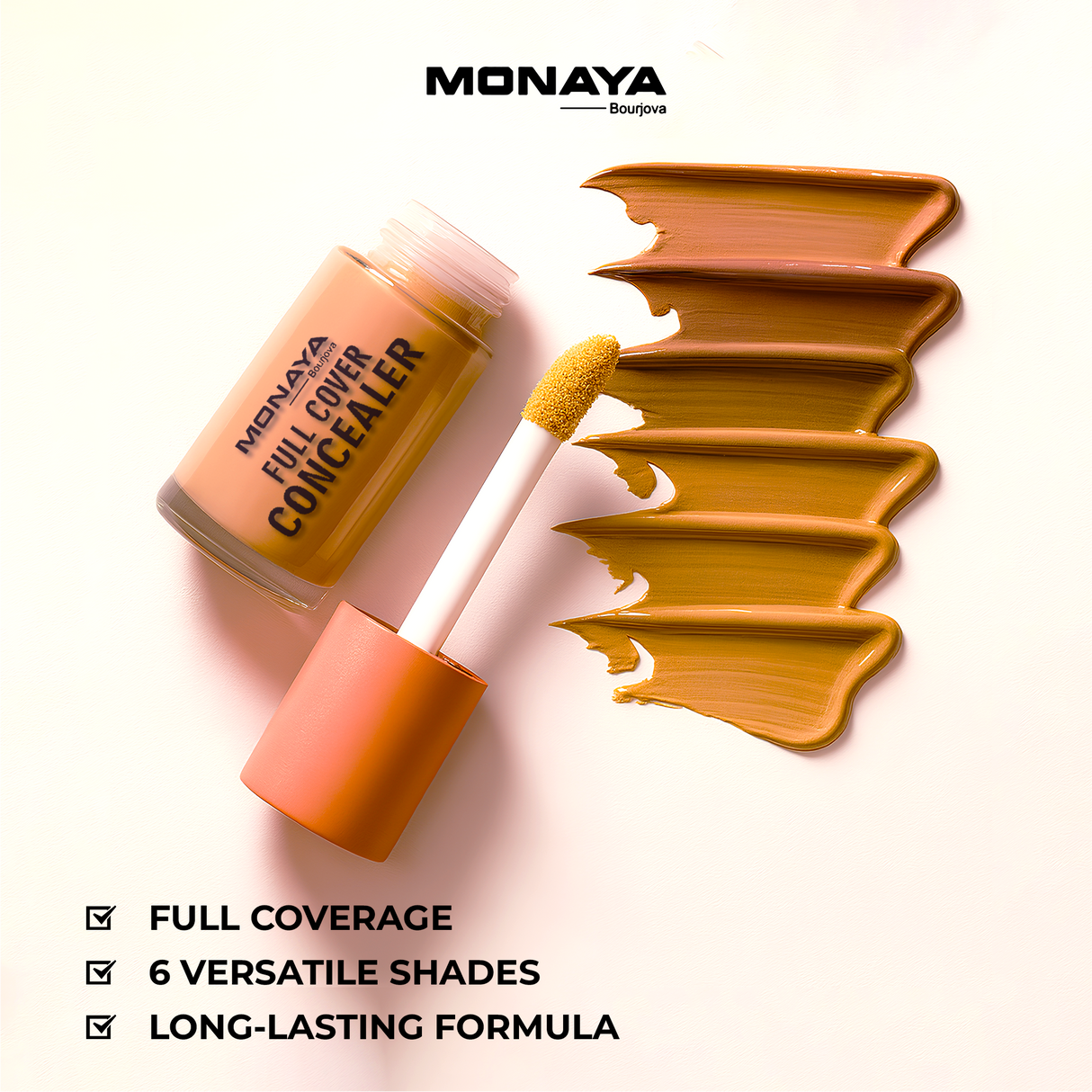 Monaya Bourjova Full Cover Concealer, 6 Shades, OSL-C002
