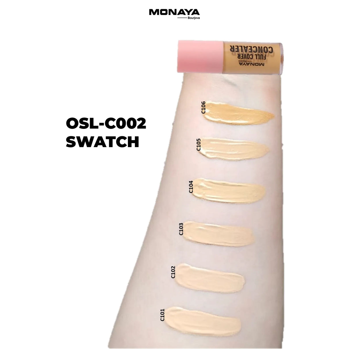 Full Cover Concealer, Moisturizing Formula, Long-Lasting - 6 Shades - C002