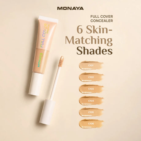 Full Cover Concealer – High Coverage Concealer for Dark Circles & Imperfections, Long-Lasting, Lightweight - C004