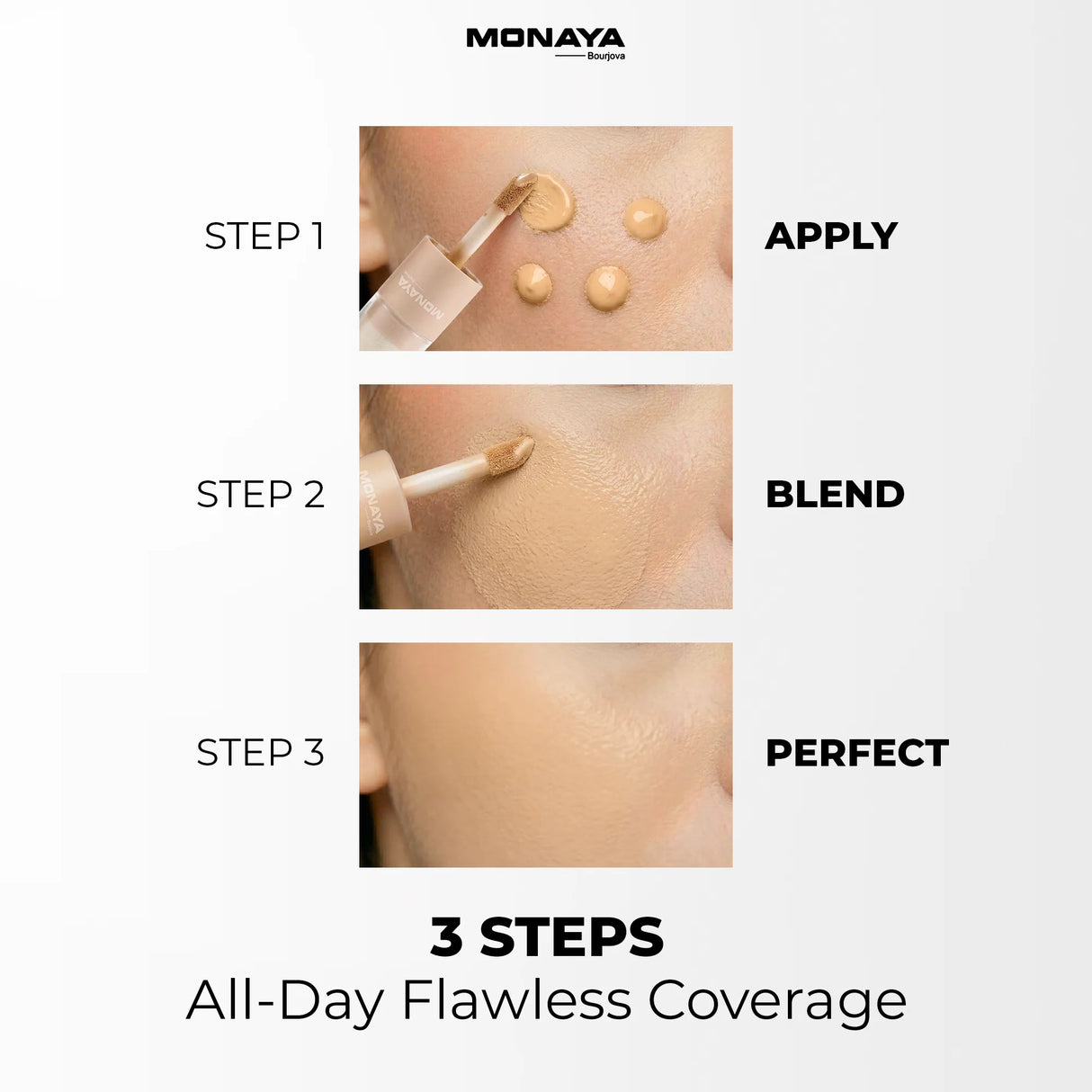 Full Cover Concealer – Long-Wear Matte Finish Liquid Concealer for Dark Circles & Blemishes – Waterproof, Crease-Proof & Vegan Formula - C005