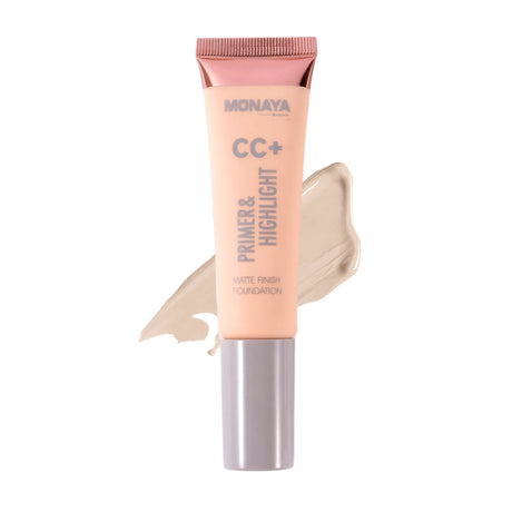 CC+ Matte Foundation Primer & Highlight – Color Correcting Coverage, Oil Control Matte Finish, Lightweight Long-Lasting Formula, Vegan & Cruelty-Free - F004