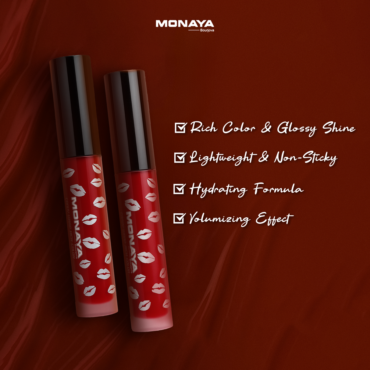 Monaya G001 Candy Wrap Rich Color Lip Gloss-Hydrate & Volumize-Cruelty-Free