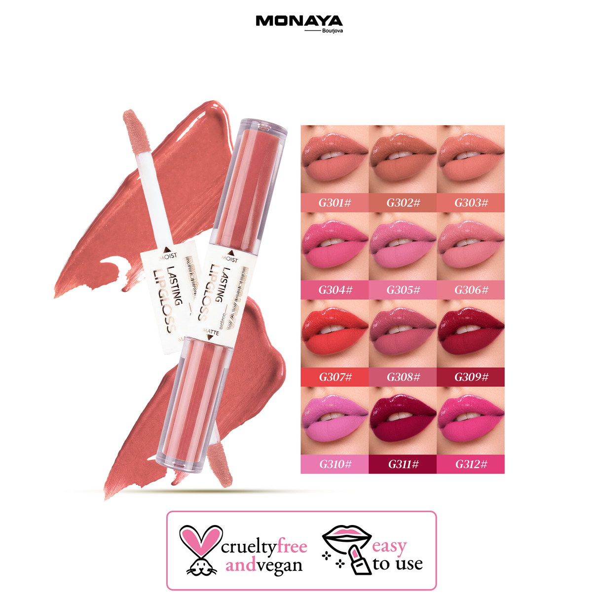 Matte & Moist Lasting Lip Gloss – Comfortable Matte Finish, Smooth & Lightweight - G004