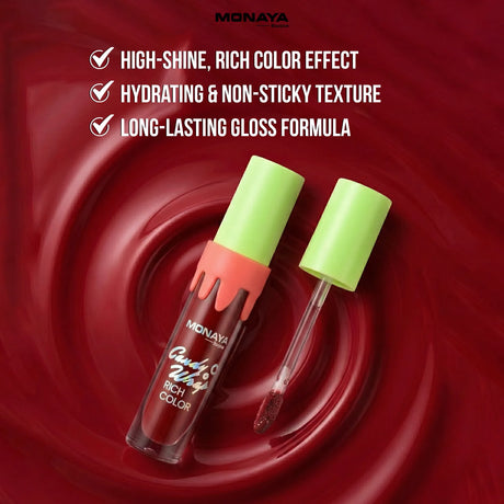 Candy Warp Rich Color Lip Gloss – Hydrating High Shine Non-Sticky Lip Gloss Set, Long-Lasting Moisturizing Lip Makeup - G021
