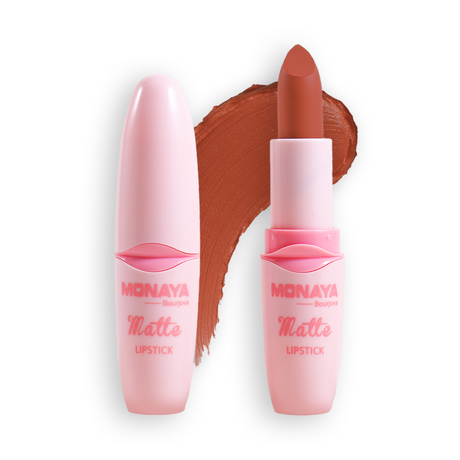 Monaya Bourjova Matte Lipstick, Velvet Finish, 6 Shades, OSL-L006