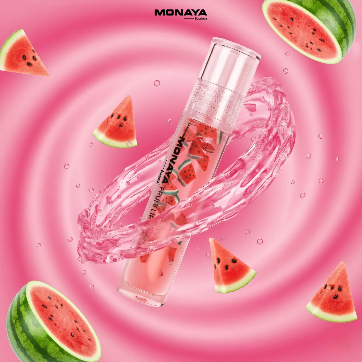 Watermelon Fruit Lip Gloss - Natural Glossy Finish, Nourishing Lip Oil – LO002