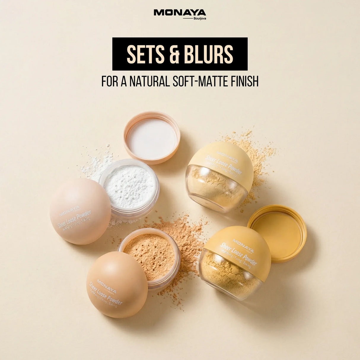 Sheer Loose Powder – Ultra-Fine Lightweight Setting Powder, Natural Soft-Matte Finish, Oil Control, Vegan & Cruelty-Free - LP003