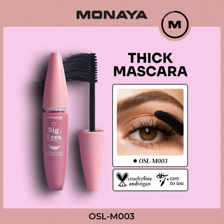 Monaya M003 Big Eyes Extended The Thick Mascara, Long-Lasting Zero-Smudge Lengthening Mascara M201#