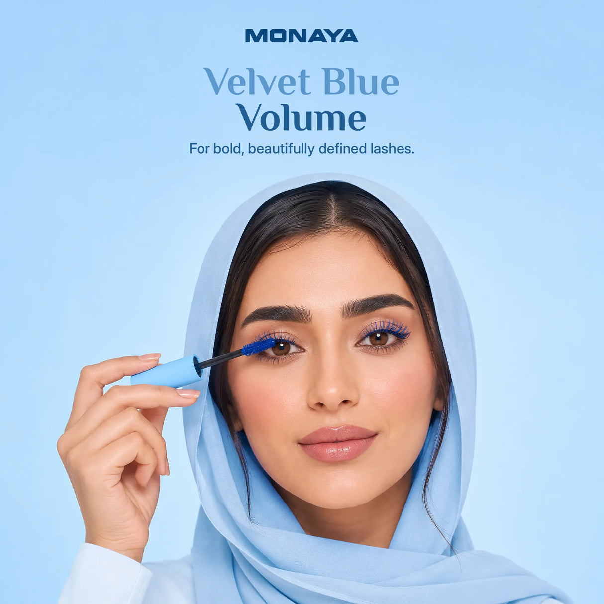 Velvet Mascara – Blue Color, Volumizing & Defining Lashes, Long-Lasting - M016