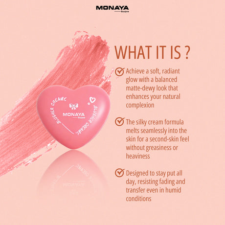 Silky Cream Liquid Blush, Long Lasting and Lightweight - S003