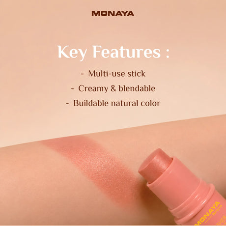 Blusher Multi Stick – Cream Blush Stick for Cheeks & Lips, Natural Finish, 6 Shades - S006