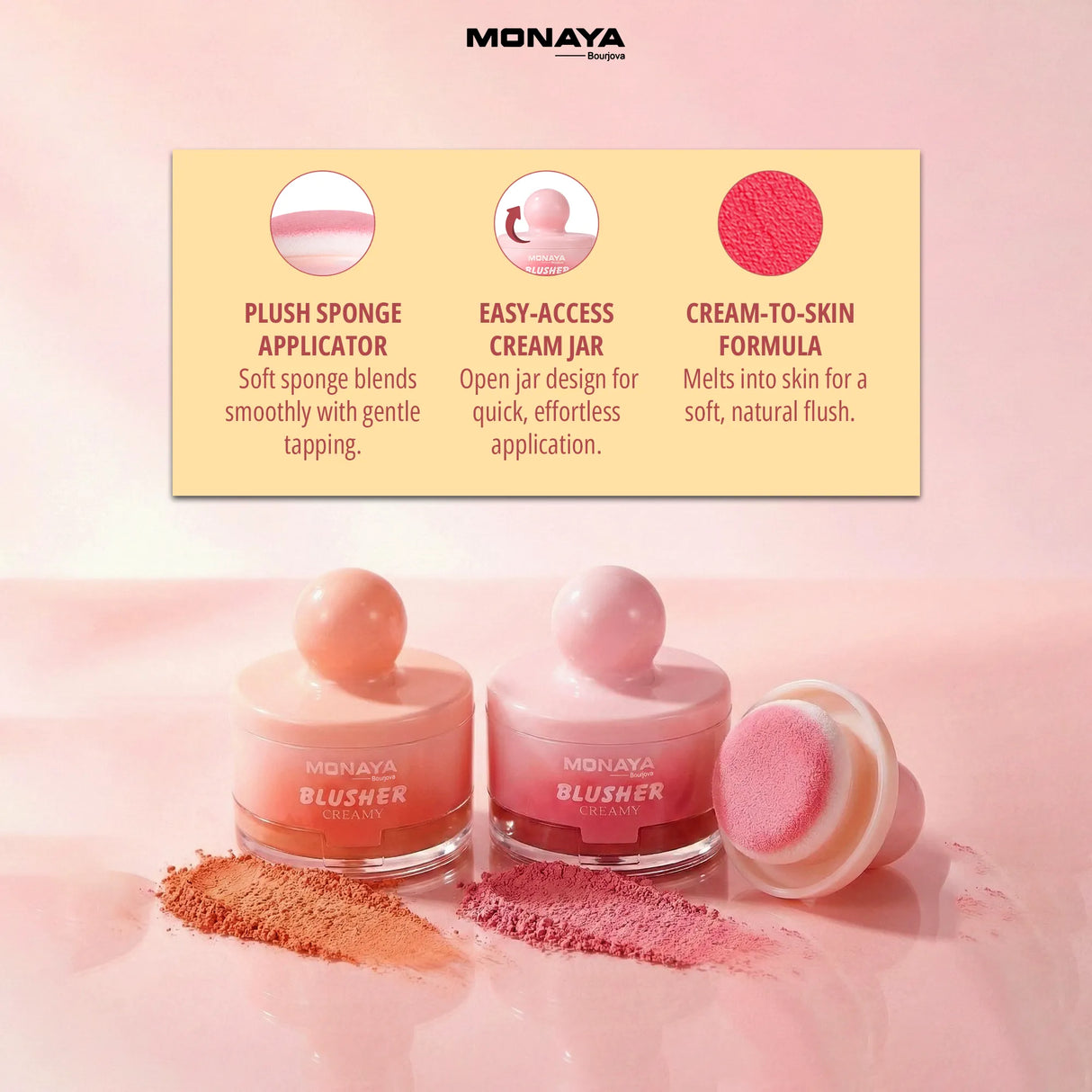 Cream Face Blush – Natural Finish, Lightweight Formula, Long-Lasting Wear - S009
