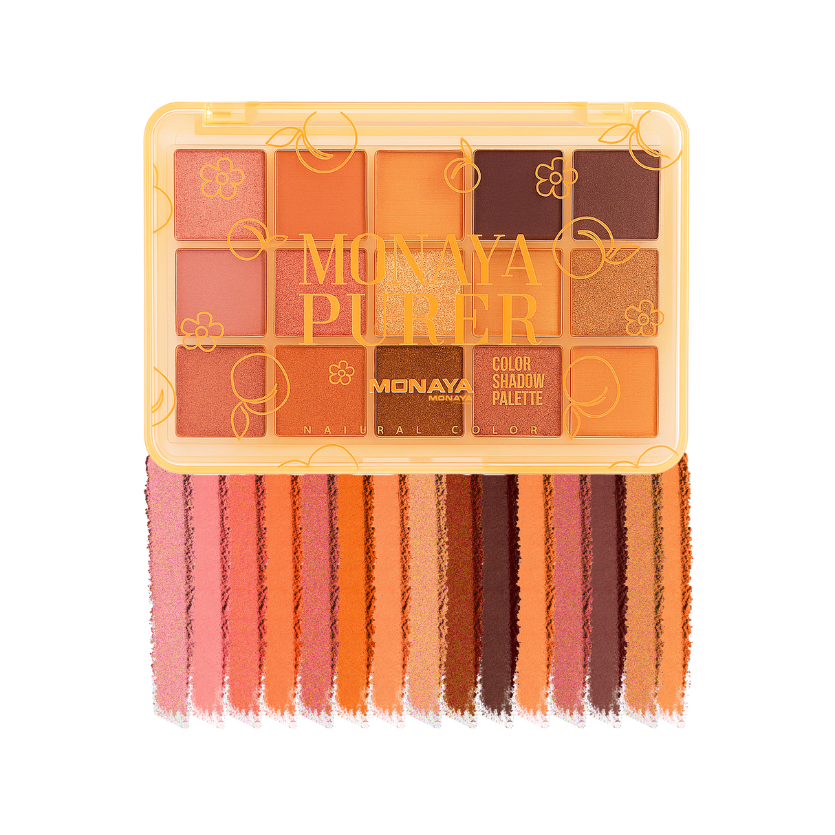 Monaya Y012 Purer Palette Shadow, Long Lasting Blendable Natural Colors Make Up, Eye Shadows Cosmetics Gift Kit - 15 color