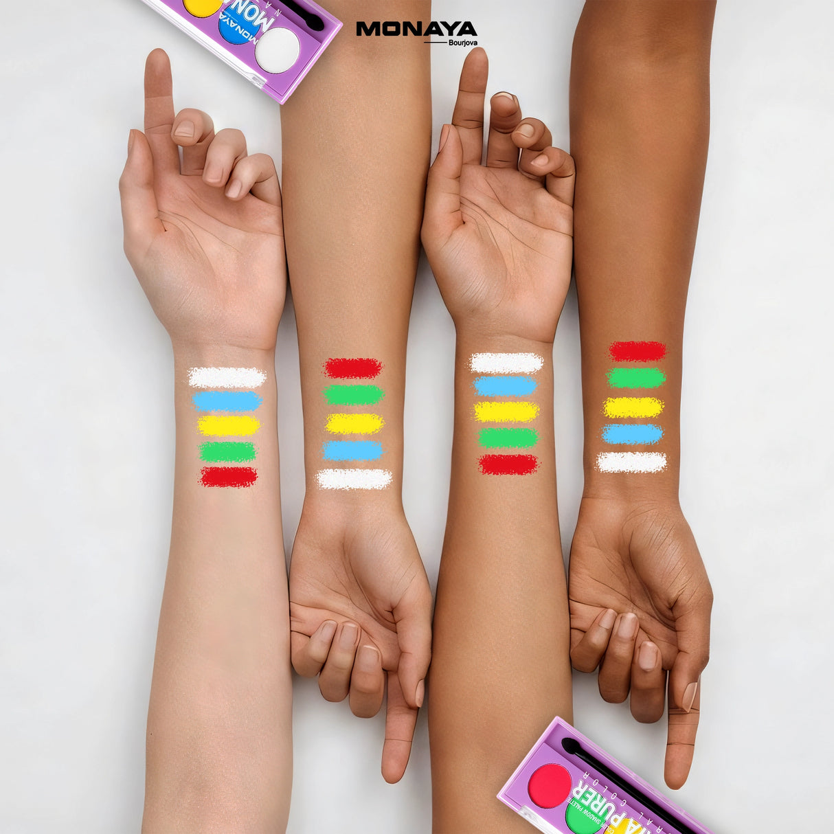 مجموعة ظلال العيون مونايا Y016 بيورير، ألوان طبيعية قابلة للمزج تدوم طويلاً، مجموعة هدايا تجميلية لظلال العيون - 5 ألوان