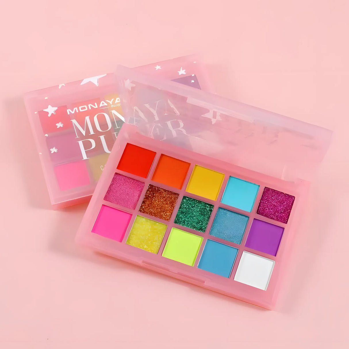 Monaya Y007 Purer Palette Shadow, Palette Long Lasting Blendable Natural Colors Make Up Eye Shadows Cosmetics Gift Kit - 15 color