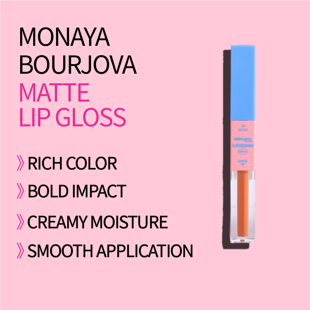 Monaya Velvet Touch Matte Lip Gloss, 12 Shades, OSL-G010