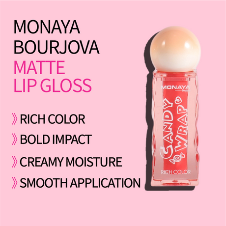 Monaya Candy Wrap Lip Gloss, 12 Shades, High Shine, 4.5ml, OSL-G013
