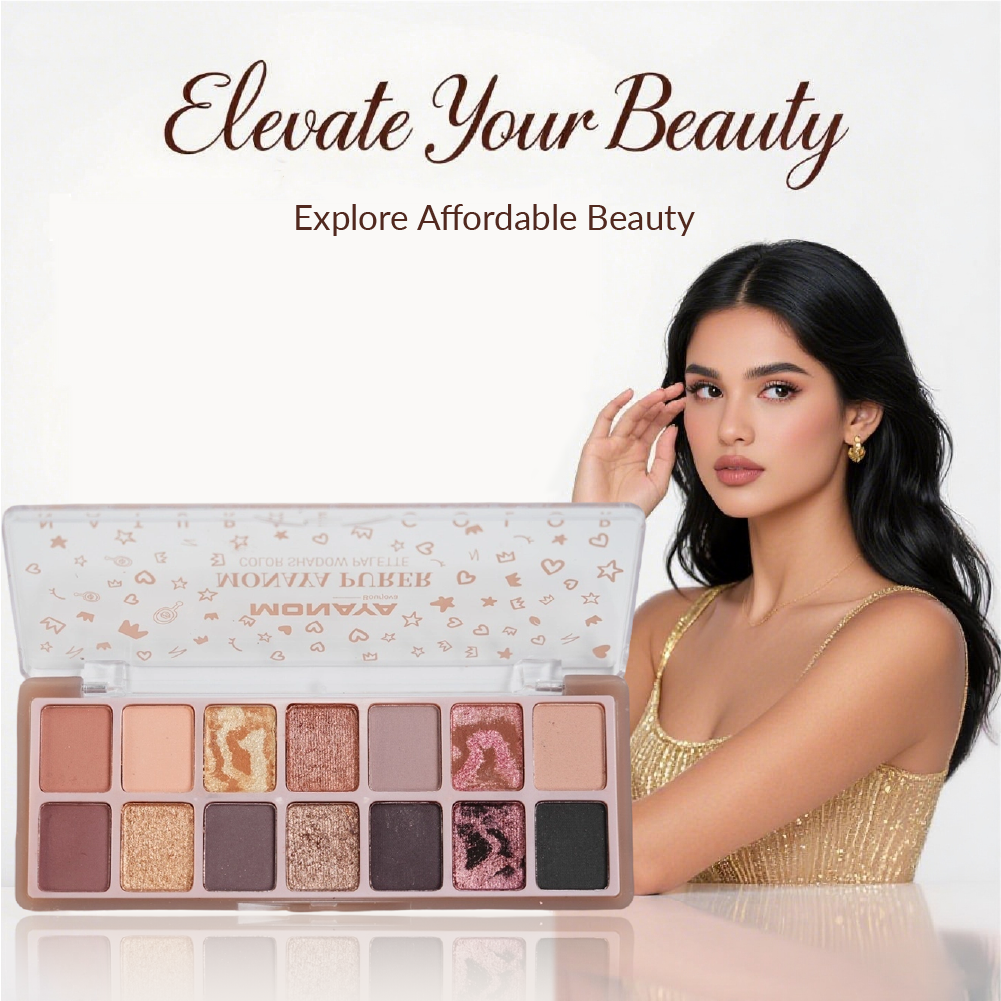 Monaya Bourjova Color Luxe Eyeshadow Set, 14 Shades, OSL-Y015