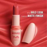 Monaya Bourjova Matte Lipstick, Velvet Finish, 6 Shades, OSL-L006
