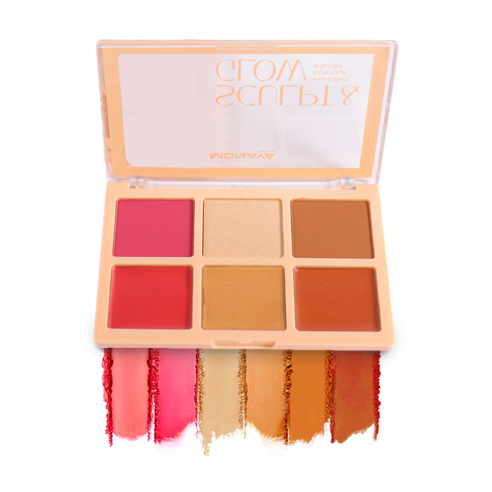 Monaya Sculpt & Glow Contour Palette, 6 Shades, OSL-BHC001