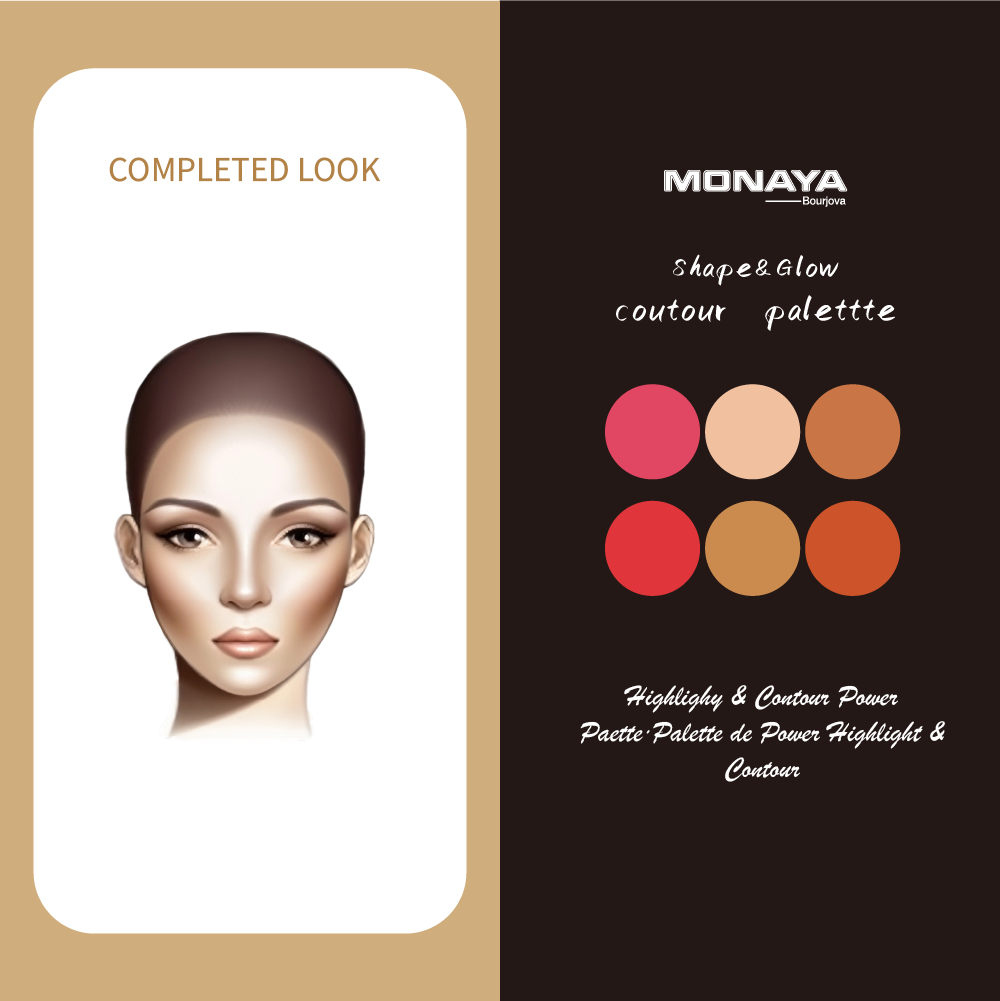 Monaya Sculpt & Glow Contour Palette, 6 Shades, OSL-BHC001
