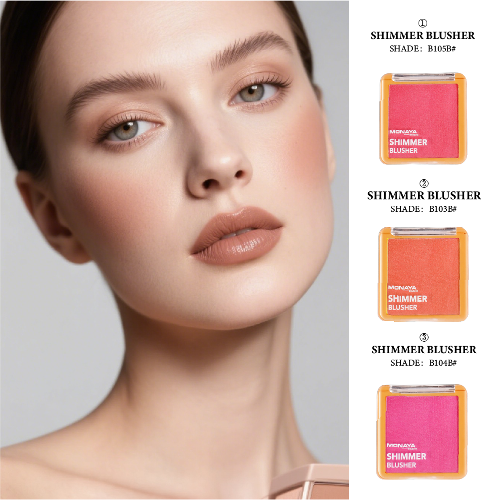 Monaya Radiant Glow Shimmer Blush,6 Radiant Shades,OSL-B002