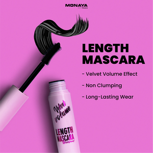 Velvet Volume Length Mascara – Waterproof, Smudge-Proof, Lightweight & Defining Formula for Natural Lash Lift - M015
