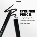 Monaya E001 Black Kohl Eyeliner Pencil – Ultra Smooth, Long-Lasting, Smudge-Proof Eye Pencil for Intense Definition & All-Day Comfort
