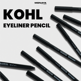 Monaya E001 Black Kohl Eyeliner Pencil – Ultra Smooth, Long-Lasting, Smudge-Proof Eye Pencil for Intense Definition & All-Day Comfort