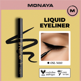 Monaya N010 Liquid Eyeliner – Waterproof, Smudge-Proof, Long-Lasting Eyeliner with Fine Brush Tip for Perfect Precision & All-Day Satin Finish