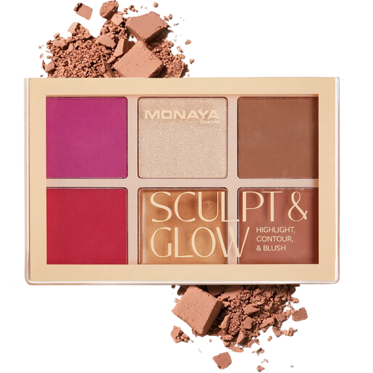 Monaya Sculpt & Glow Contour Palette, 6 Shades, OSL-BHC001